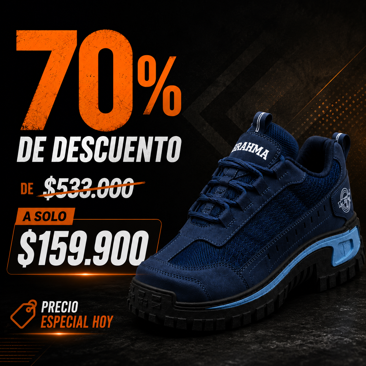 🔥 PROMO - Tenis Brahma Monster con 70% OFF + Gorra y Llavero Gratis 🎁